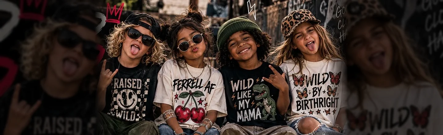 Raised Wild concept campaign with playful graphic tees